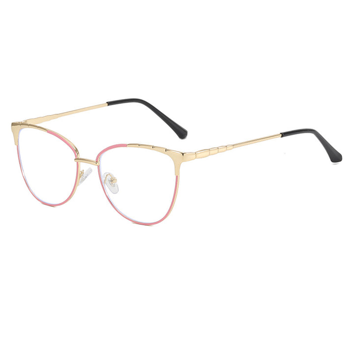 Ladies Cat-Eye Glasses with Fine Metal Accents Bowlift