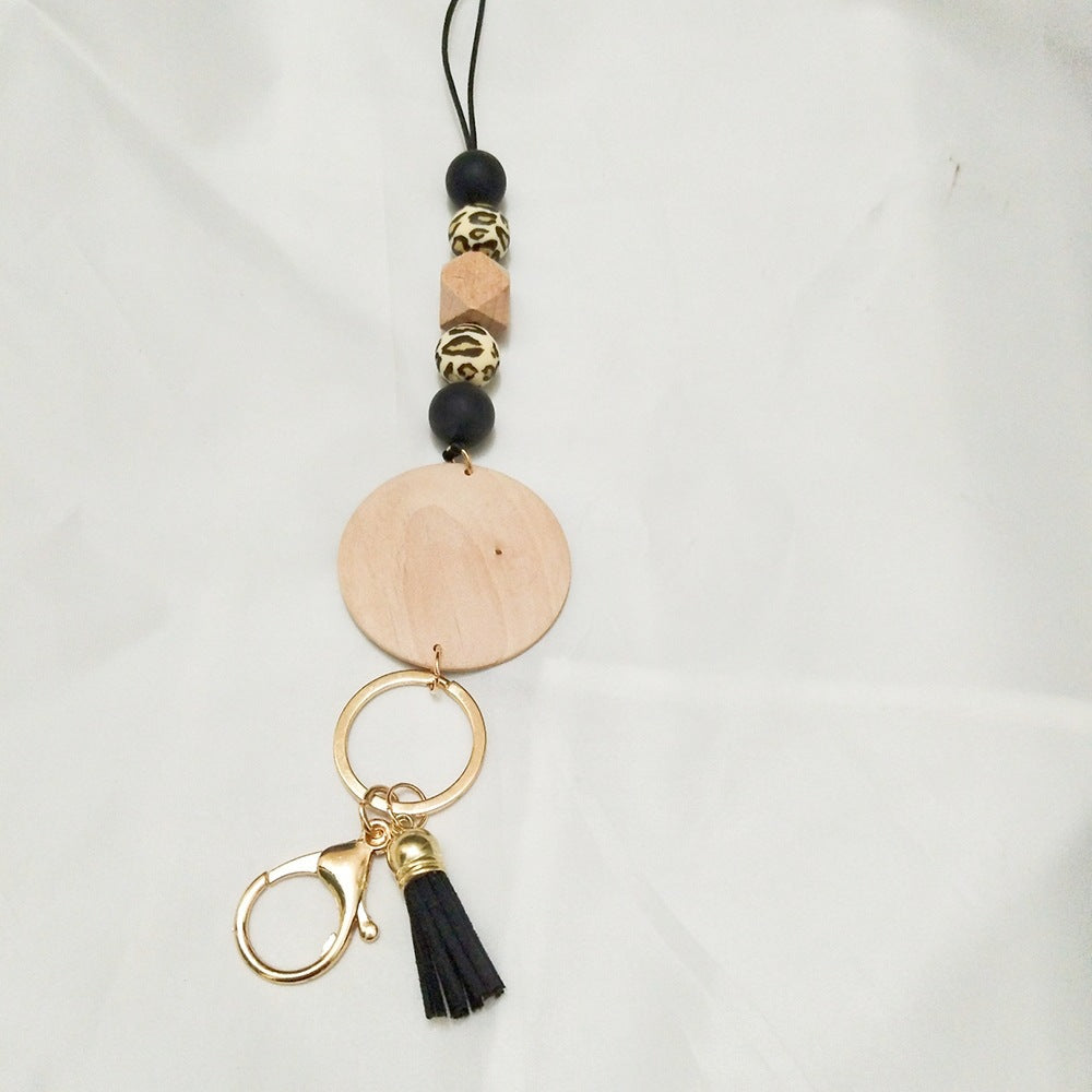 Beaded Keychain Lanyard with Decorative Tassel Bowlift