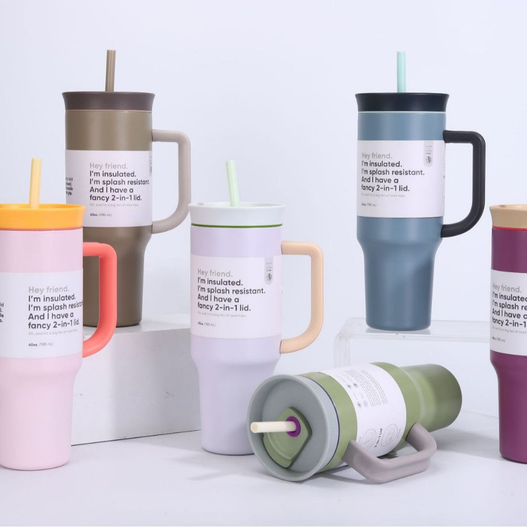 Women's insulated mug with 2-in-1 lid Bowlift
