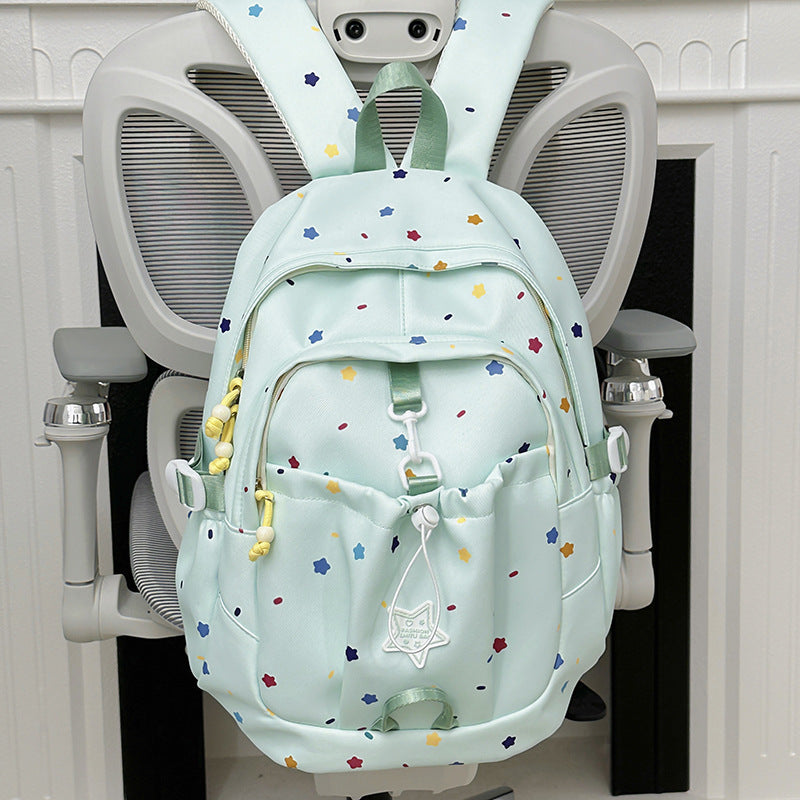 Backpack with Colorful Star Pattern and Versatile Compartments Bowlift