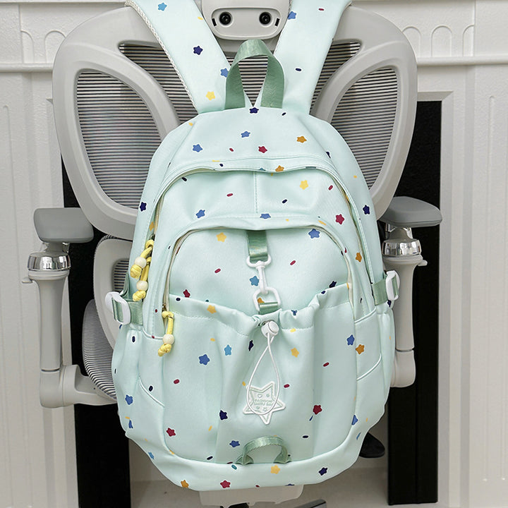 Backpack with Colorful Star Pattern and Versatile Compartments Bowlift