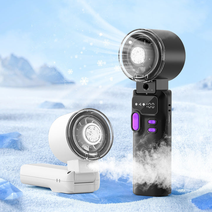 Cooling rechargeable handheld digital display tilt fan with silent brushless motor Bowlift