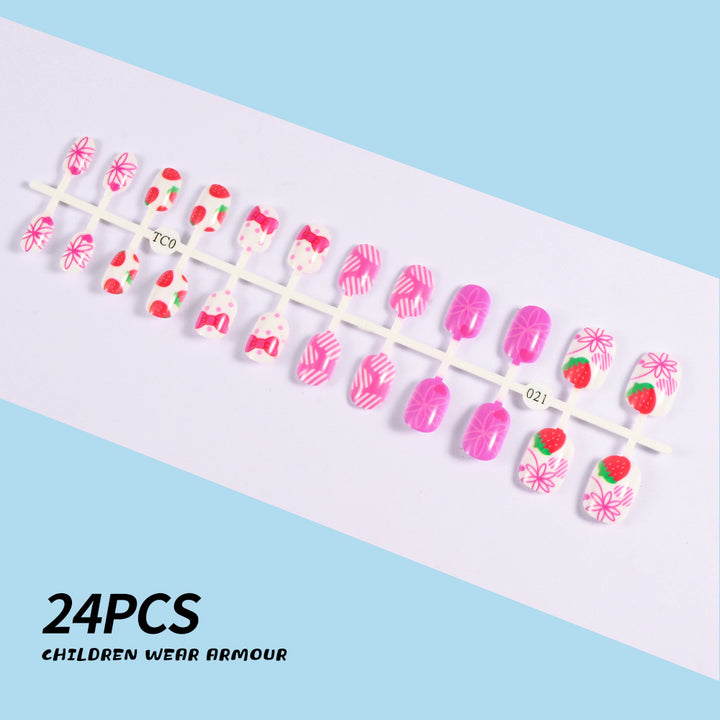 Children's Fun-Themed Press-On Nail Set Bowlift
