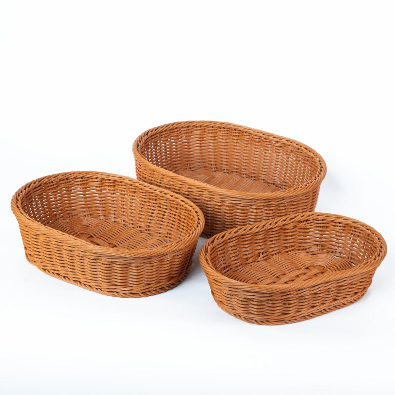 Women's Oval Willow Basket Set with Handwoven Details Bowlift