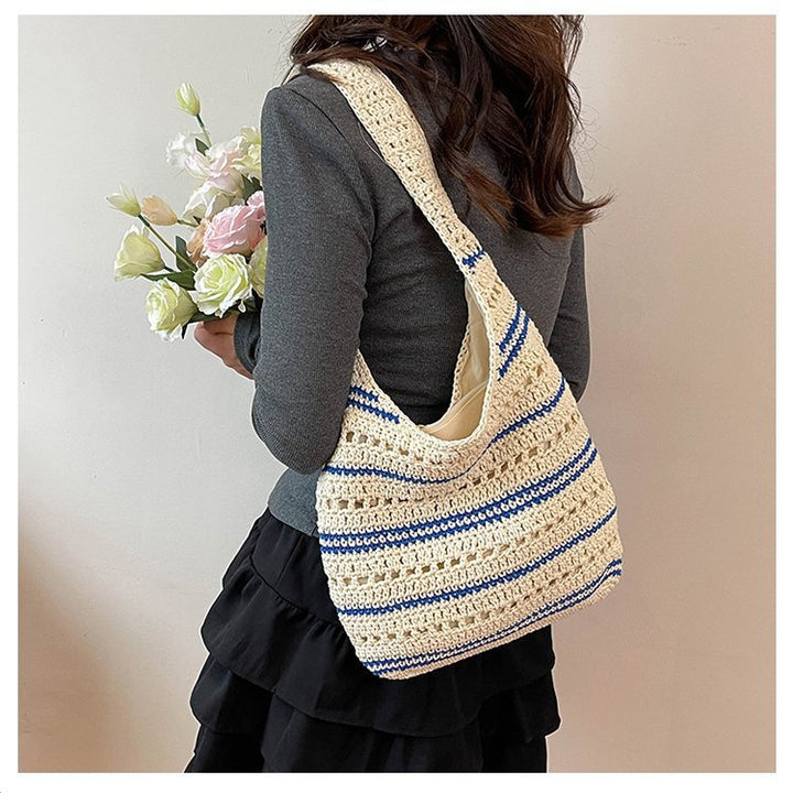 Macrame Beach Bag with Modern Structural Details Bowlift