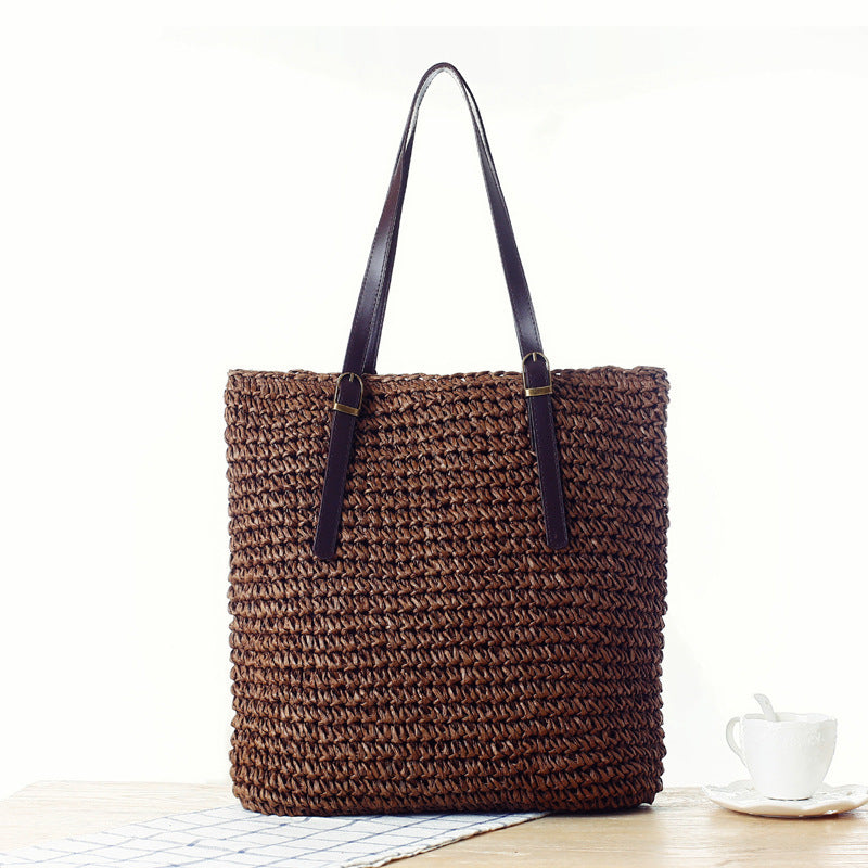 Handbag Made From Handcrafted Natural Material with Strong Leather Handles Bowlift