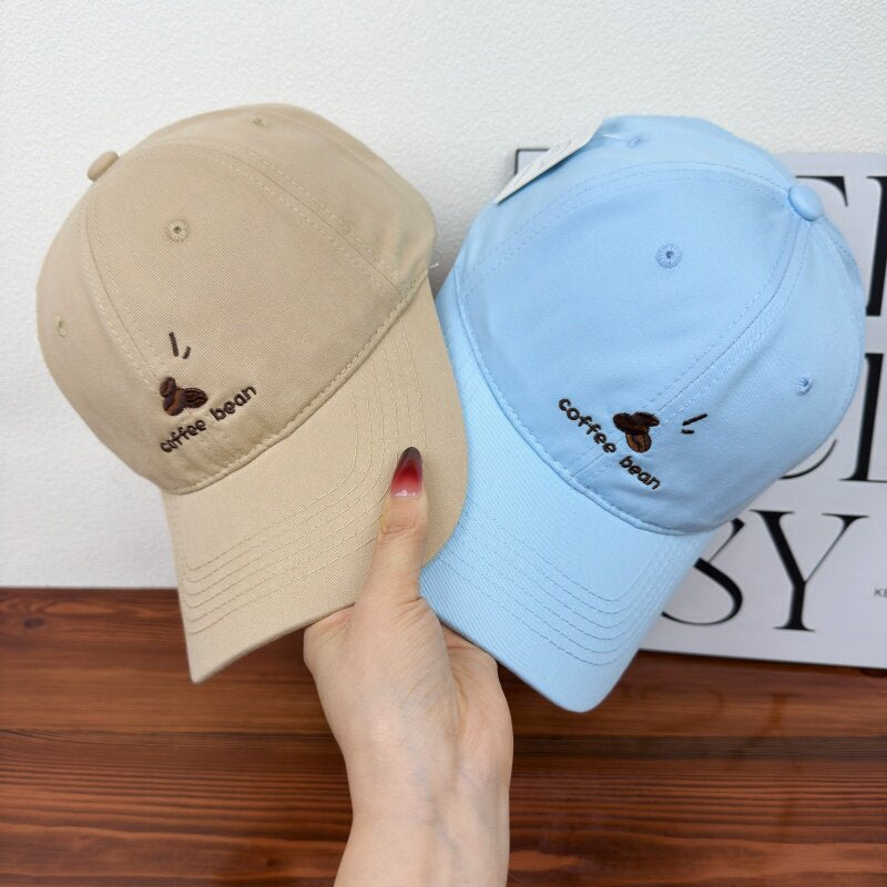 Women's Embroidered Coffee Bean Baseball Cap Bowlift