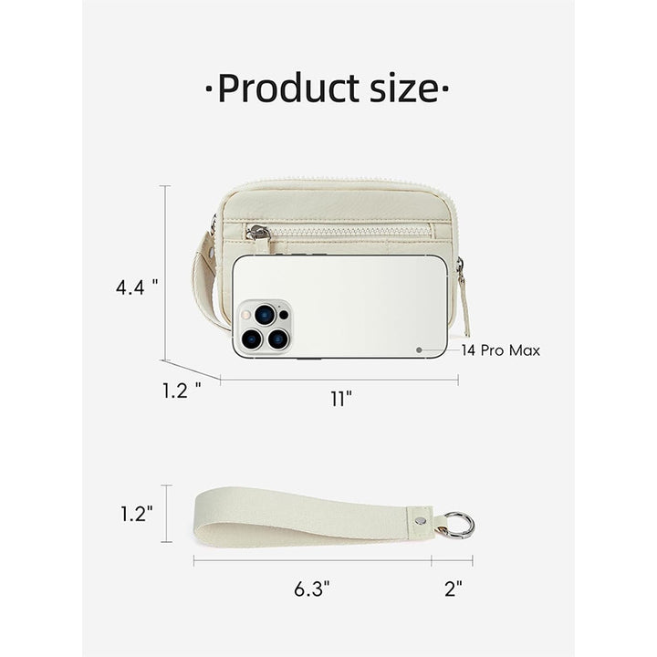 Practical wrist bag with zipper pockets Bowlift
