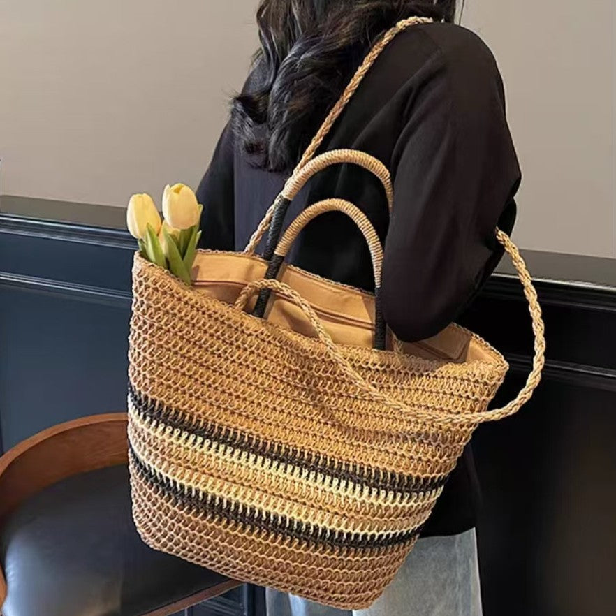 Handmade basket bag with modern patterns Bowlift