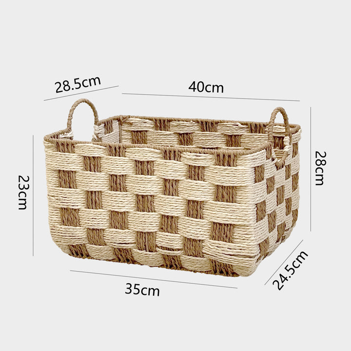 Handcrafted storage basket with carry handles Bowlift