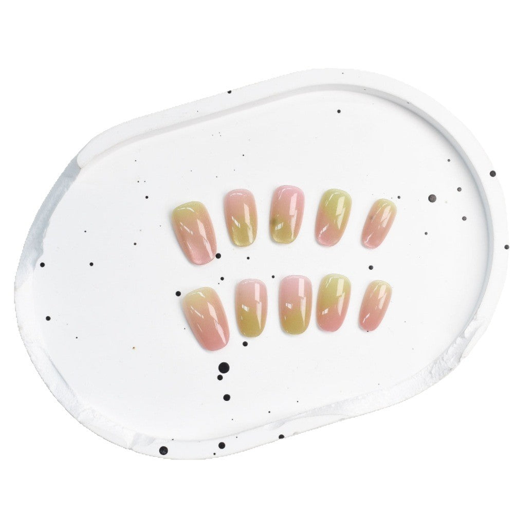 Artificial nails with elegant ombre effect and glitter accents Bowlift