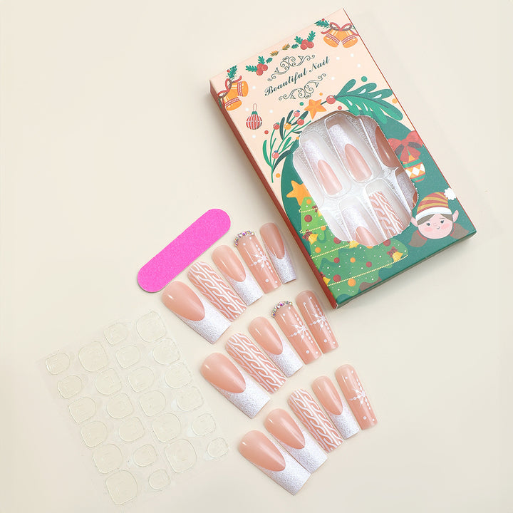 Artificial nail set with festive designs Bowlift