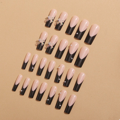 Nail decoration with elegant bows and rhinestones Bowlift