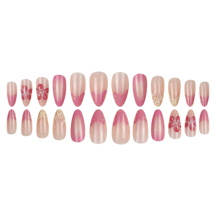 Floral-Themed Stiletto Press-On Nails Bowlift