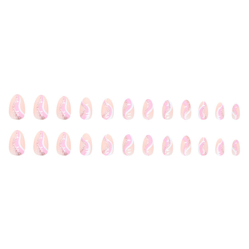 Artistic Wave Design Nail Tips Bowlift