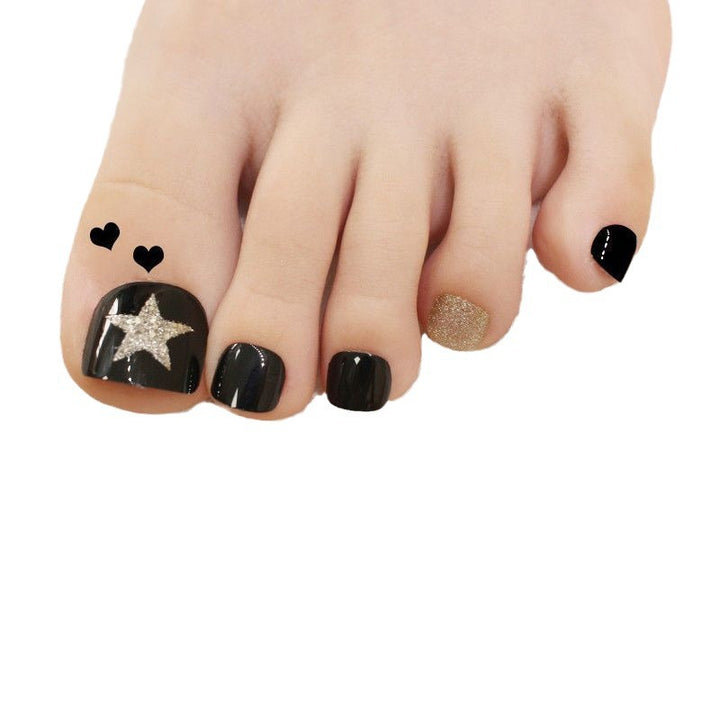Stylish Rhinestone-Accented Press-On Toenail Set Bowlift