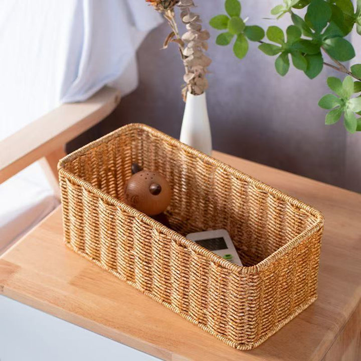 Rectangular Handwoven Storage Basket Bowlift