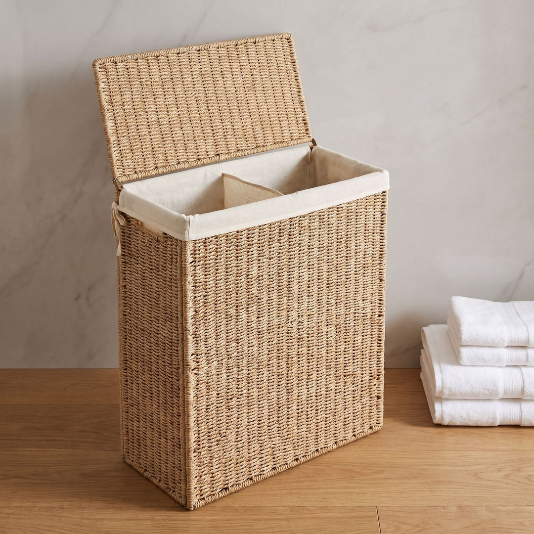 High-quality laundry basket made of natural wicker Bowlift