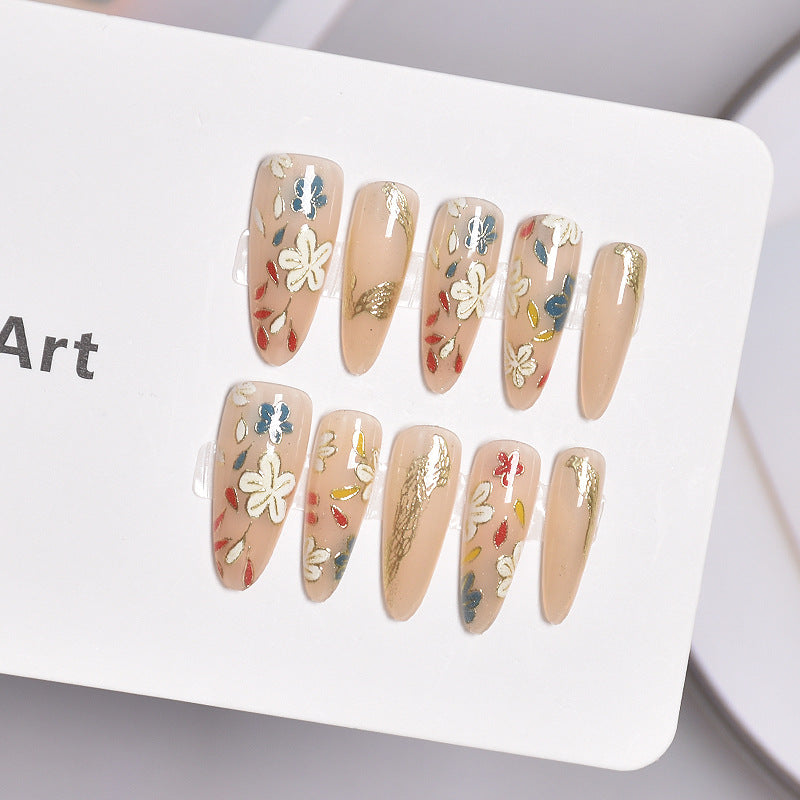 Elegant Floral Design Press-On Nails Bowlift
