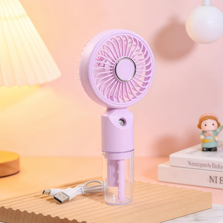 Ladies portable hand fan with spray function Bowlift