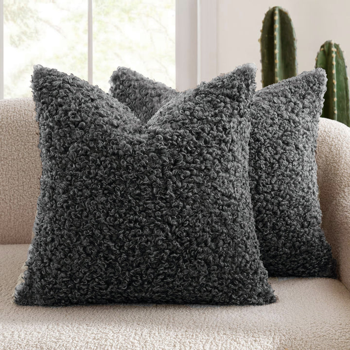 Luxury Curly Faux Shearling Decorative Throw Pillow Cover Bowlift