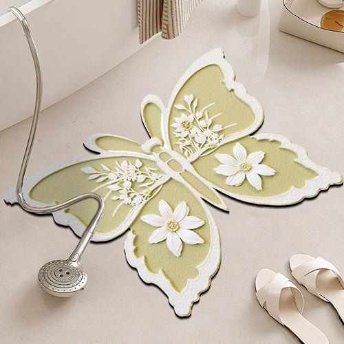Butterfly Shaped Bathroom Rug Bowlift