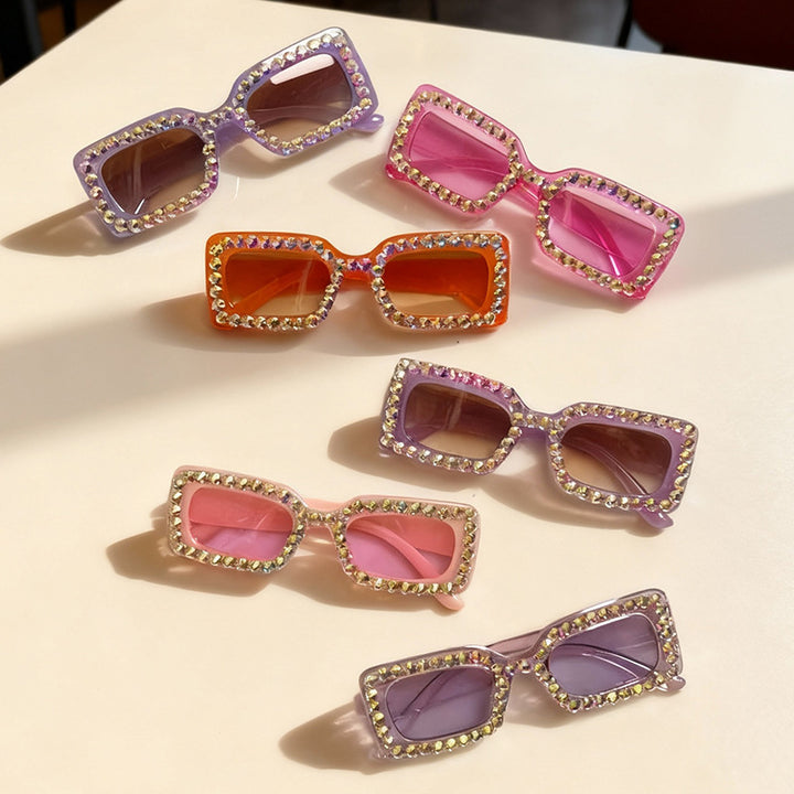 Decorative Rhinestone-Embellished Sunglasses Bowlift