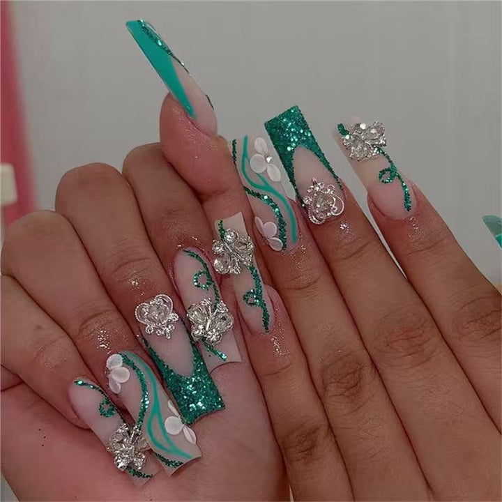 Glamorous Glittery Nail Art Extensions Bowlift