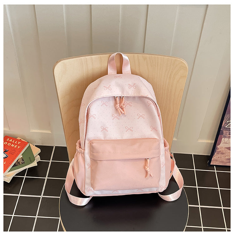 Cute everyday backpack with embroidered bows Bowlift
