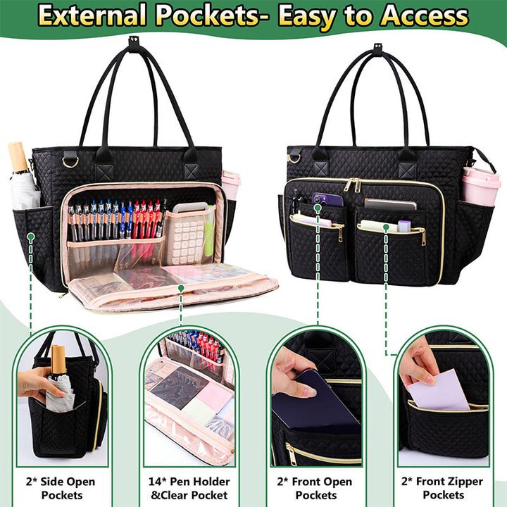 Stylish and Spacious Tote Bag with Versatile Compartments Bowlift