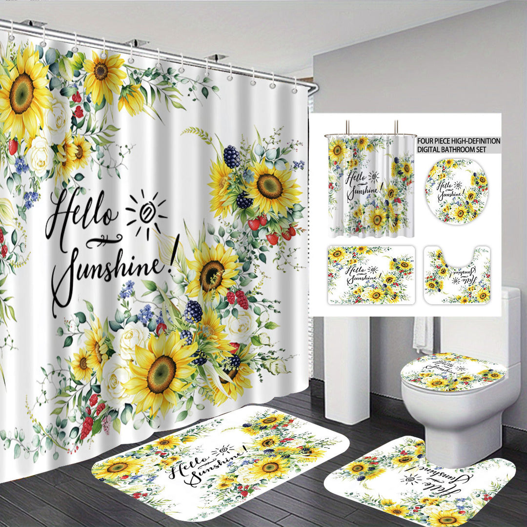 Artistic Dragonfly-Themed Four-Piece Digital Bathroom Set Bowlift
