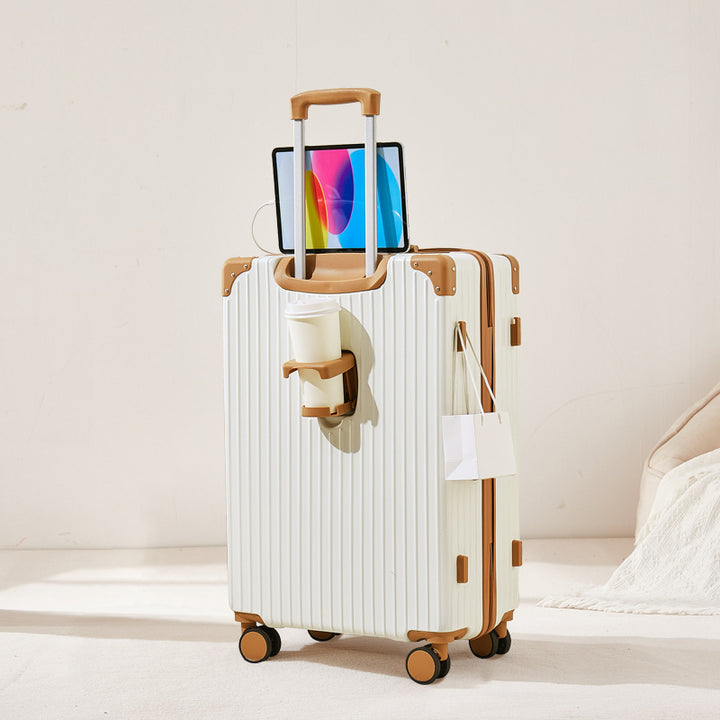 Unisex Rigid Multi-Compartment Travel Suitcase Bowlift