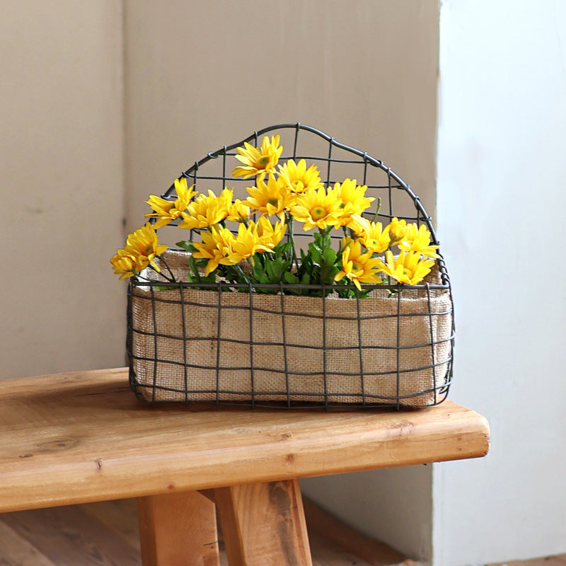 Decorative wire basket with jute bag Bowlift