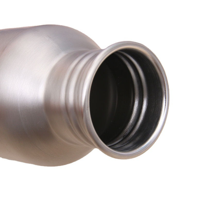 Ladies Elegant Stainless Steel Drinking Bottle with Sustainable Wood Cap Bowlift