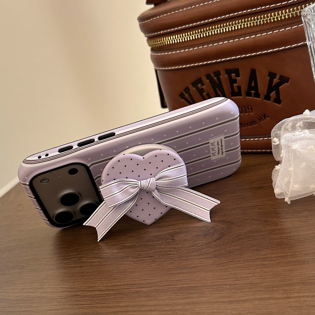 Heart-shaped cosmetic box with bow motif Bowlift