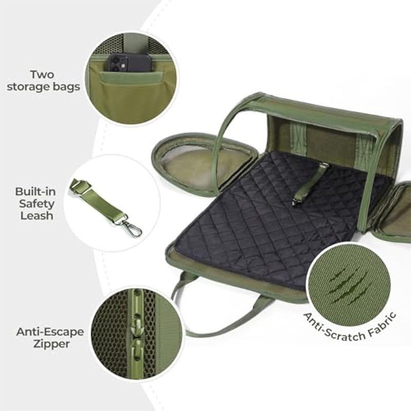 Transport box for pets with breathable mesh inserts Bowlift