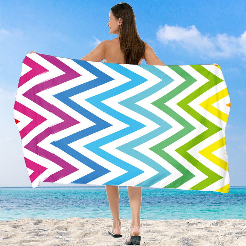 Beach towel with vibrant gradient color and stylish striped design Bowlift