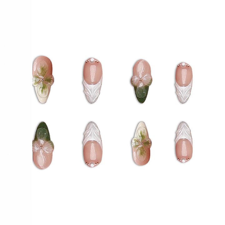 Elegant Floral Press-On Nail Art Bowlift