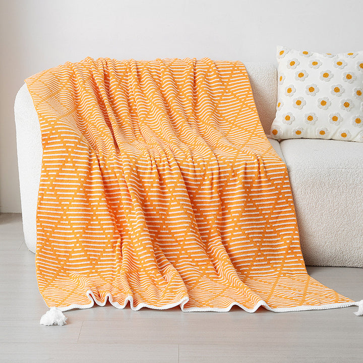 Women's knitted blanket with geometric pattern Bowlift