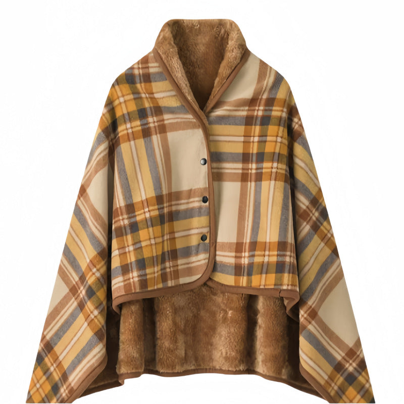 Women Comfortable Throw Blanket with Checkered Pattern Bowlift