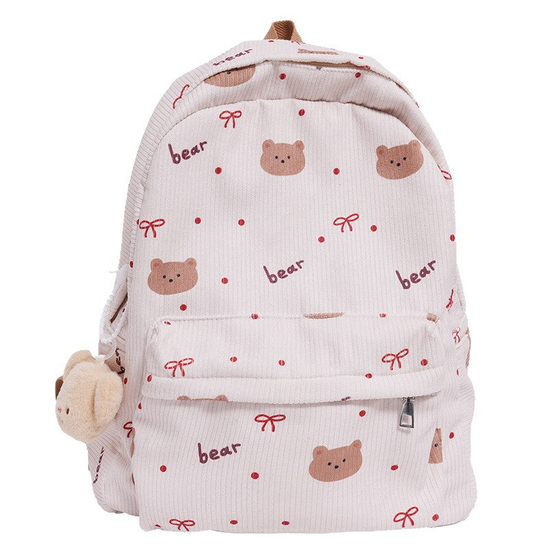 Cute Bear Print Backpack Bowlift