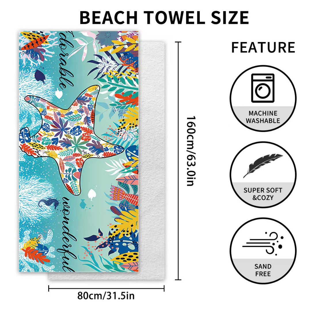 Ladies beach towel with maritime stripe pattern Bowlift
