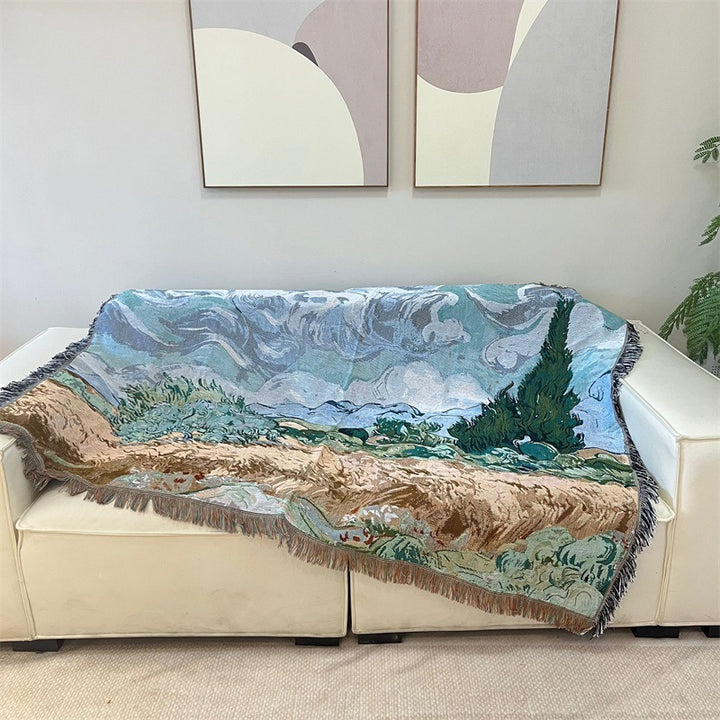Artistic Landscape Pattern Throw Blanket