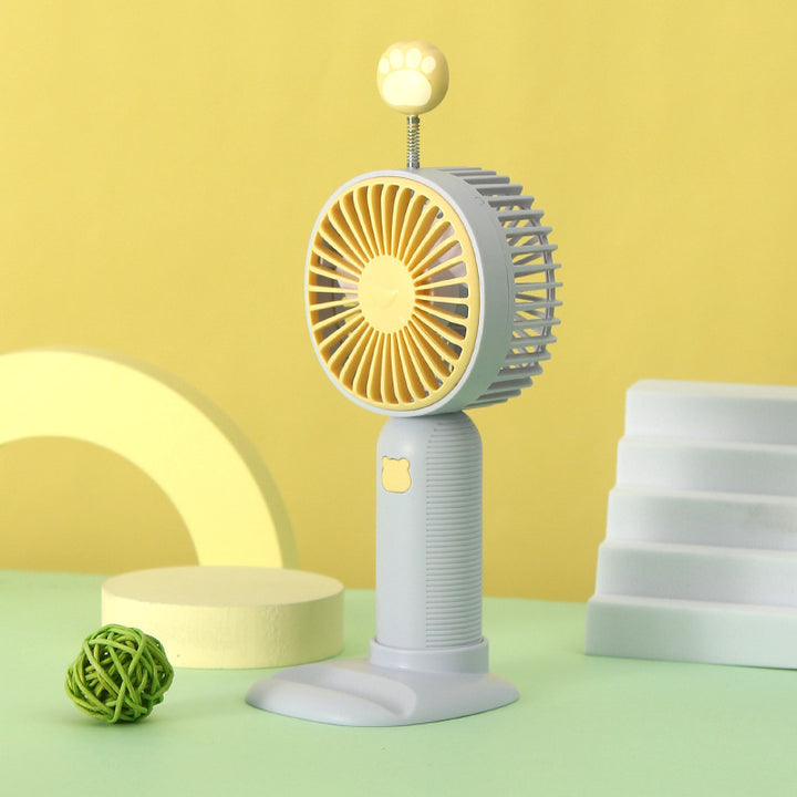 Women's Portable Mini Hand Fan with Cute Paw Design Bowlift