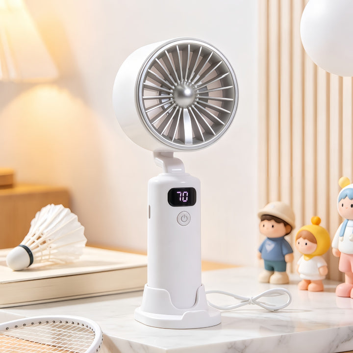 Women's Portable Table Fan with Digital Speed Display Bowlift