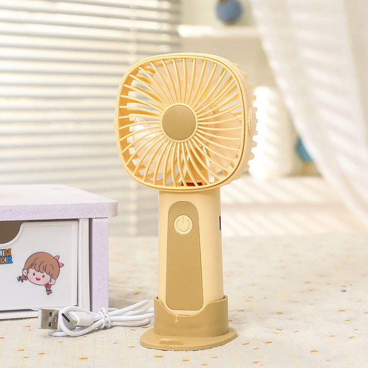 Women's Portable Hand Fan with Adjustable Tilt Angle and USB Connection Bowlift