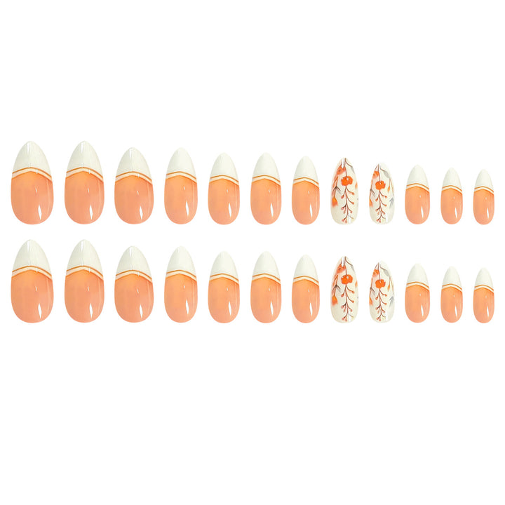 Artificial nails with floral patterns and elegant tips Bowlift