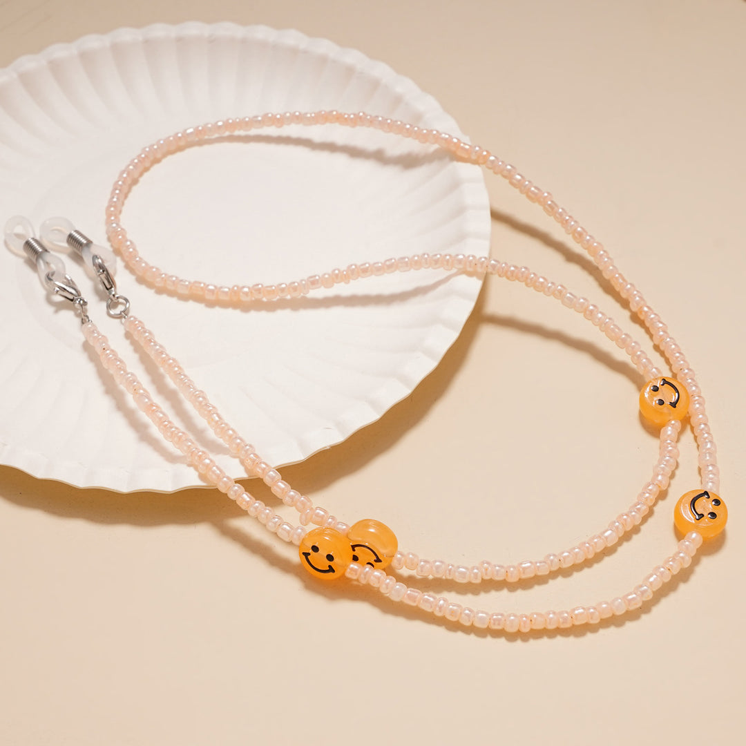 Decorative Smile Beaded Eyewear Chain Bowlift