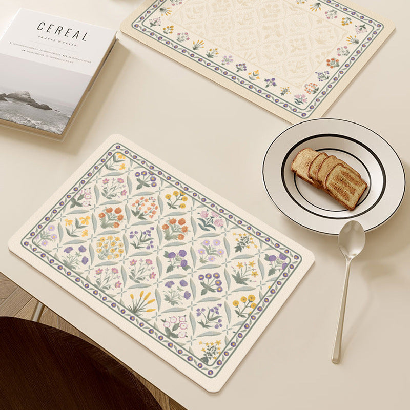 Floral Design Kitchen Mat Bowlift