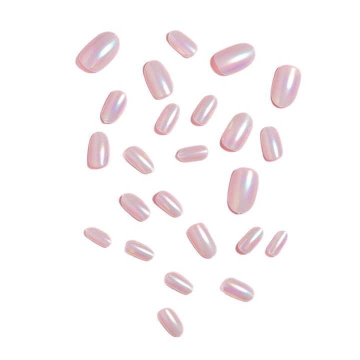 Iridescent Almond-Shaped Press-On Nails Bowlift